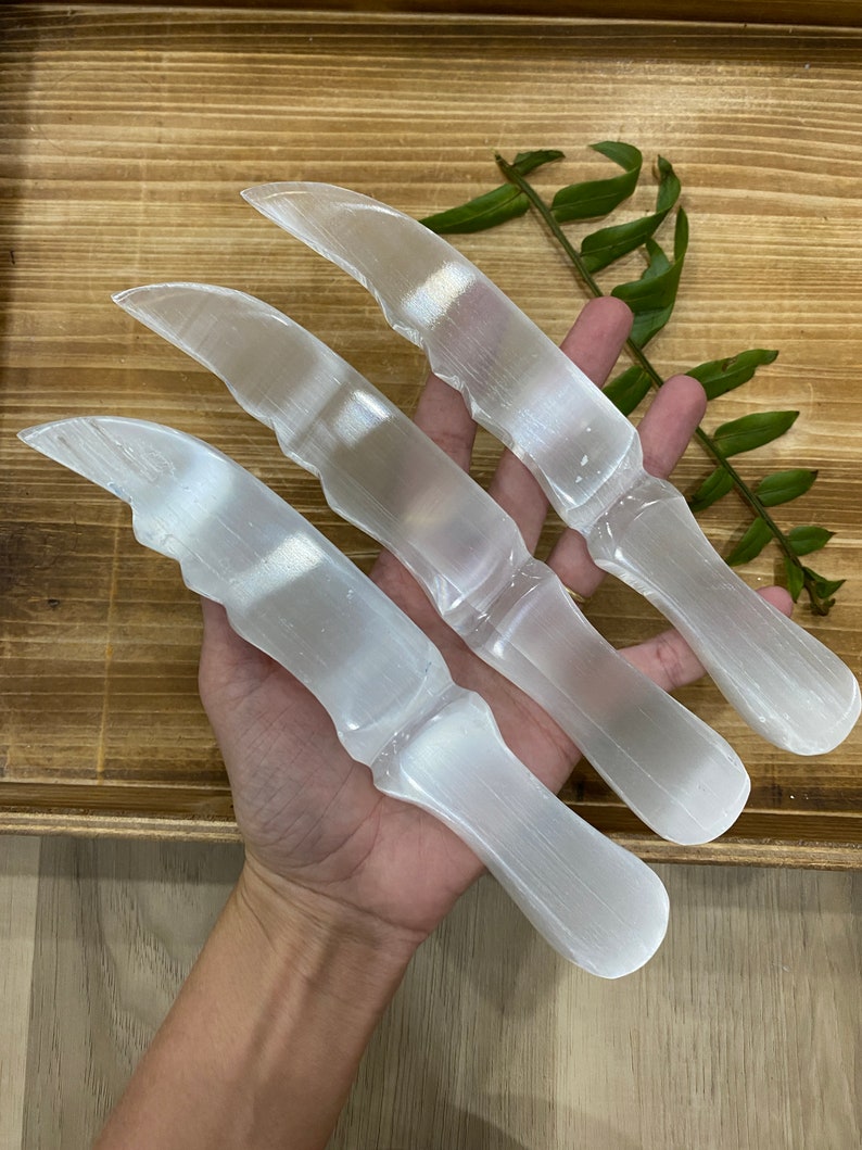 Selenite knife crystal knife crystal Cleansing Etsy
