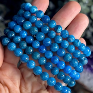 Extra Gemmy Blue apatite crystal bead bracelet