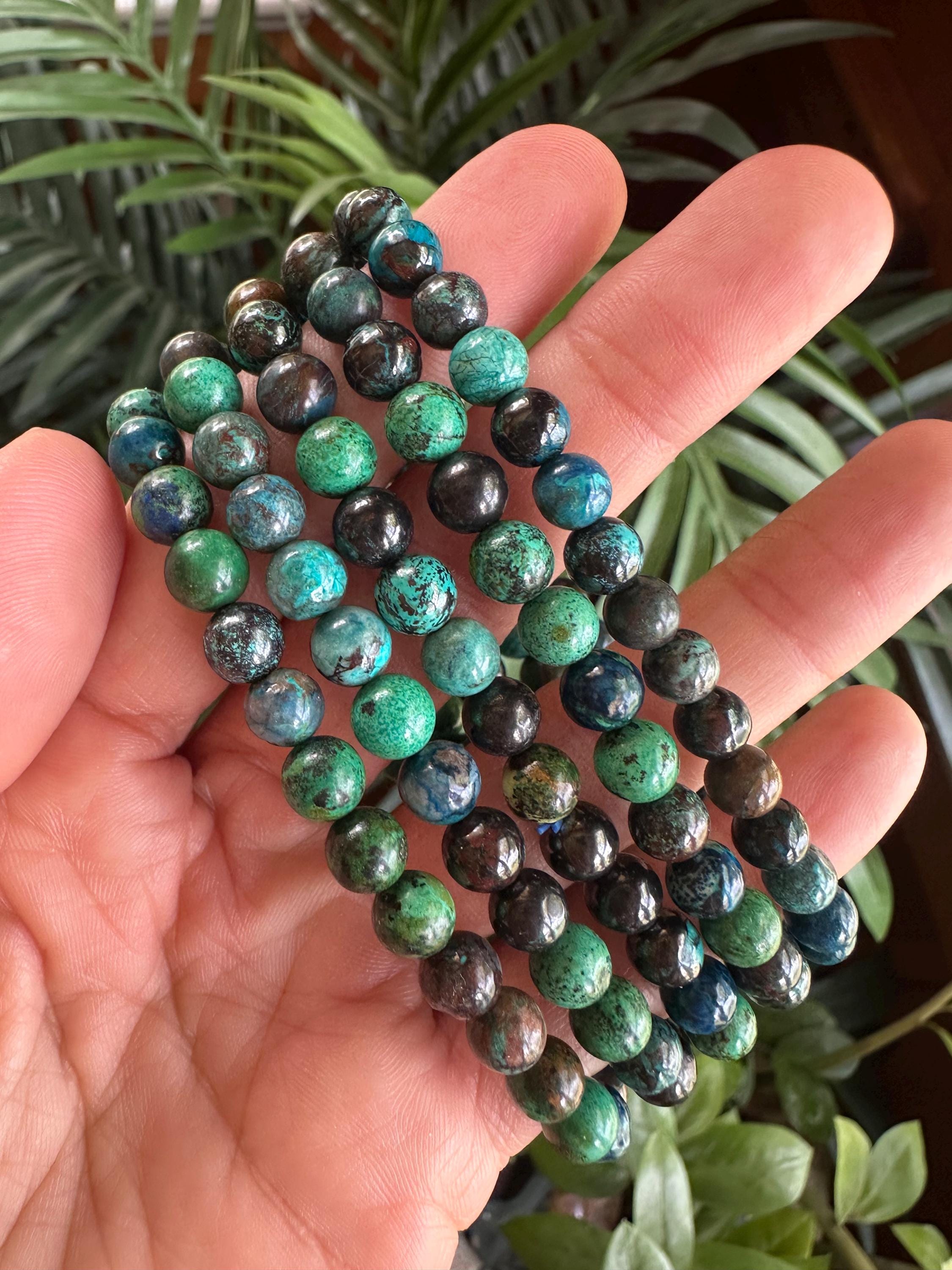 Azurite Shattuckite Malachite and Chrysocolla Mix Crystal Beaded