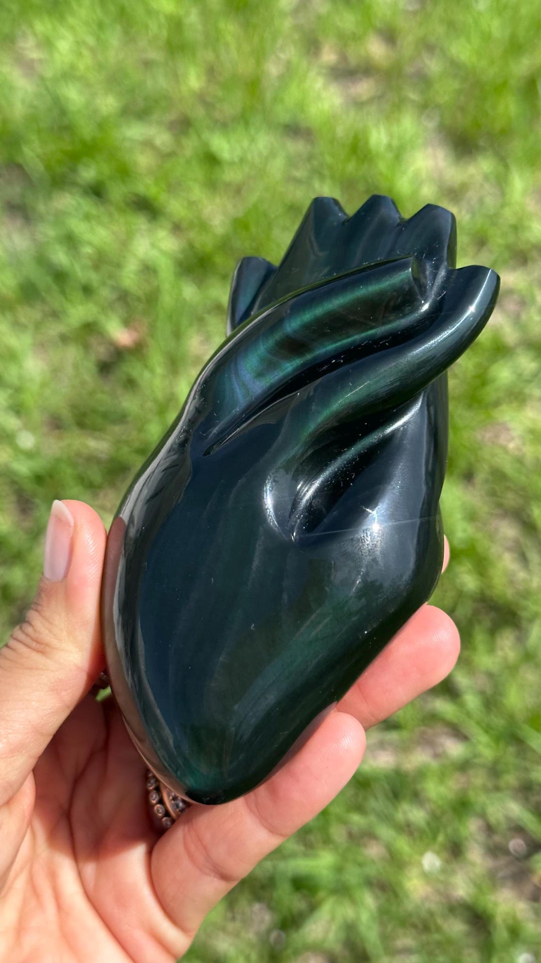 Anatomical Rainbow Obsidian Heart, Anatomically Correct Crystal Heart ...