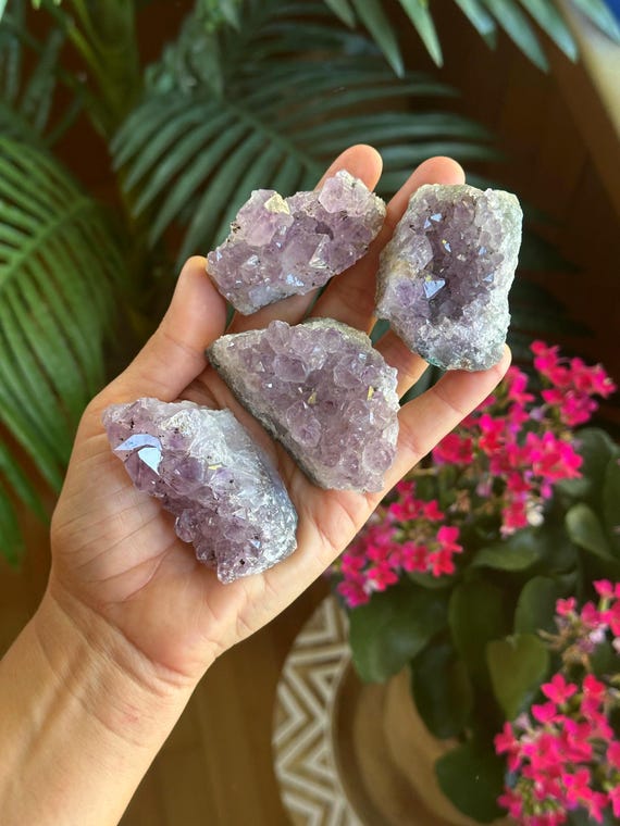 Raw purple Amethyst Cluster, Dark Purple Geode, Home Office Decor 2” - 2.5”