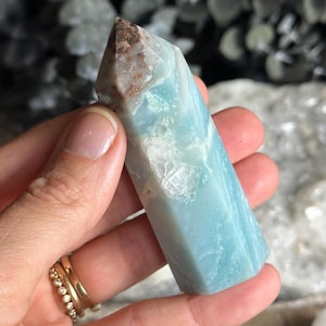 Rare Amazonite Tower with Deep Red Hematite Tip & Quartz Inclusions • 3 “ Polished Specimen