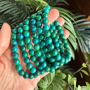 8mm Chrysocolla bracelet, gemstone bracelet image 3