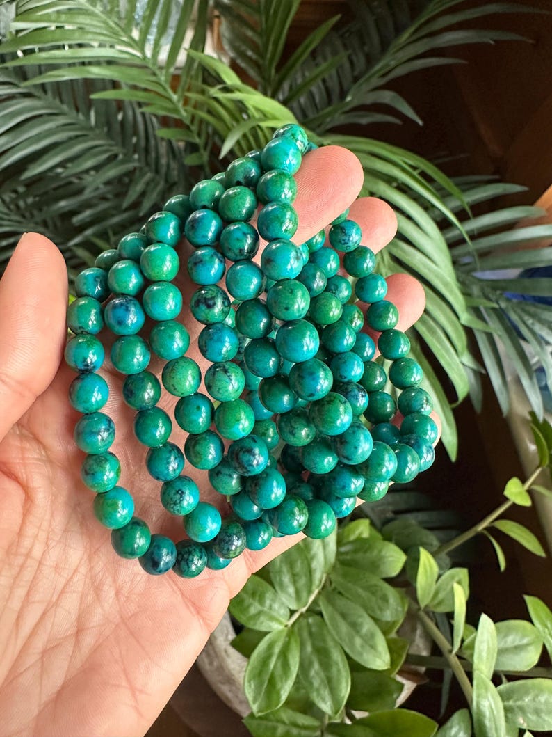 8mm Chrysocolla bracelet, gemstone bracelet image 3
