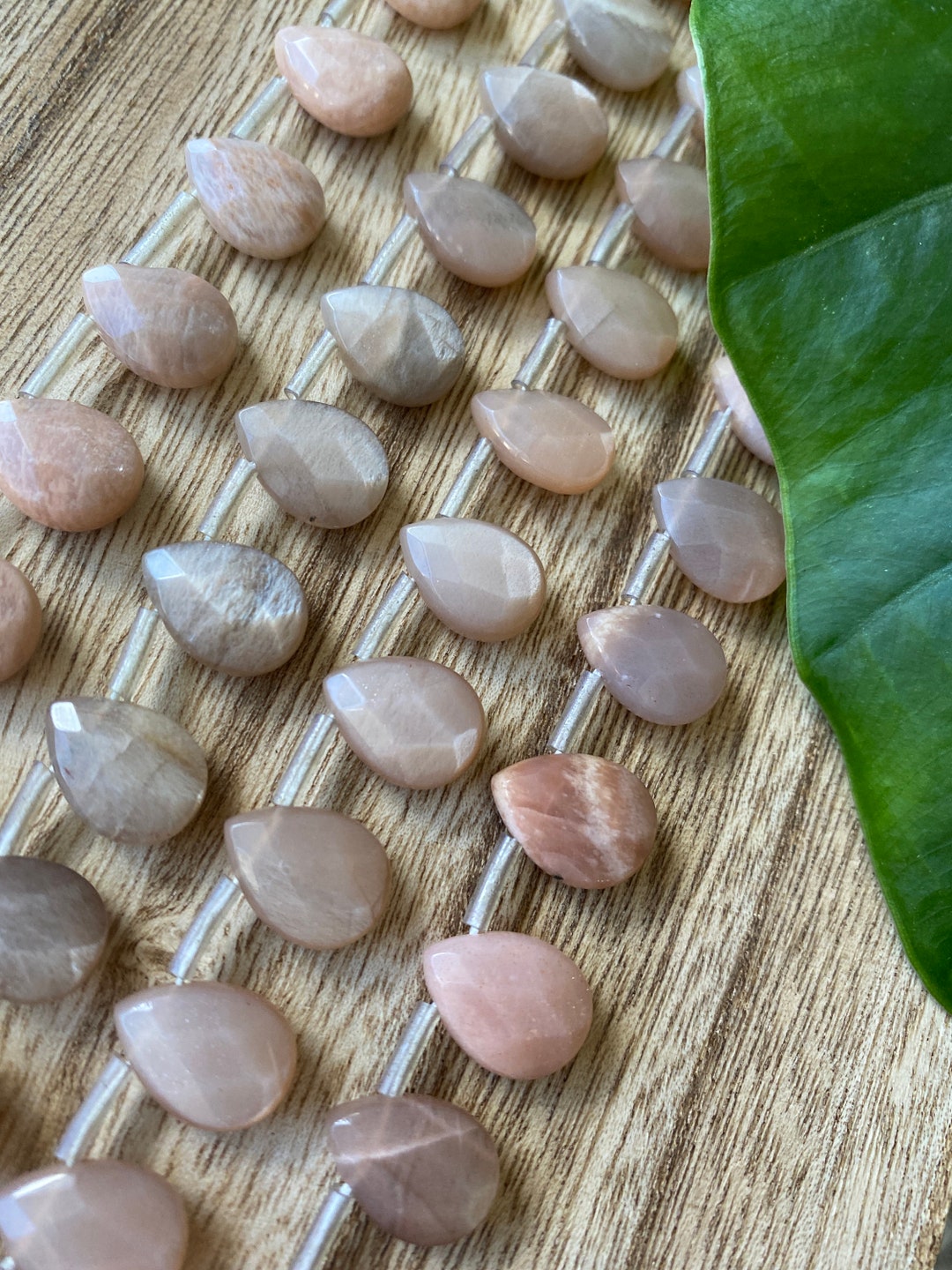 Hebra De Cuentas De Piedra Lunar De Melocot n Facetado Etsy Espa a