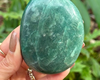 Amazonite palm stone for meditation