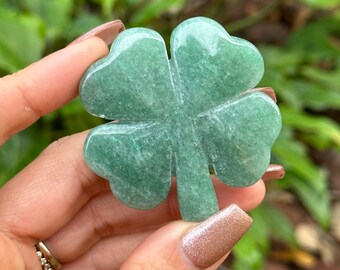 Green aventurine 4 leaf clover, shamrock, good luck charm