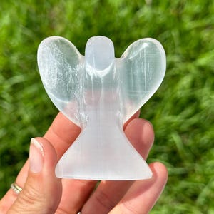 Selenite Crystal Angel: Satin Spar Gemstone