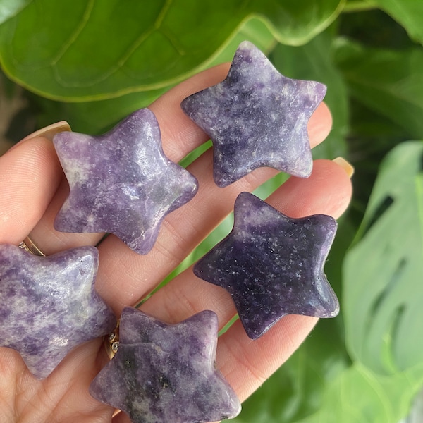 Lepidolite star, crystal star, gemstone star, calming, soothing, creativity