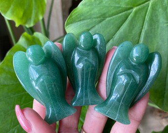 One Green Aventurine Angel, crystal angel, protection stone, healing stone, love stone