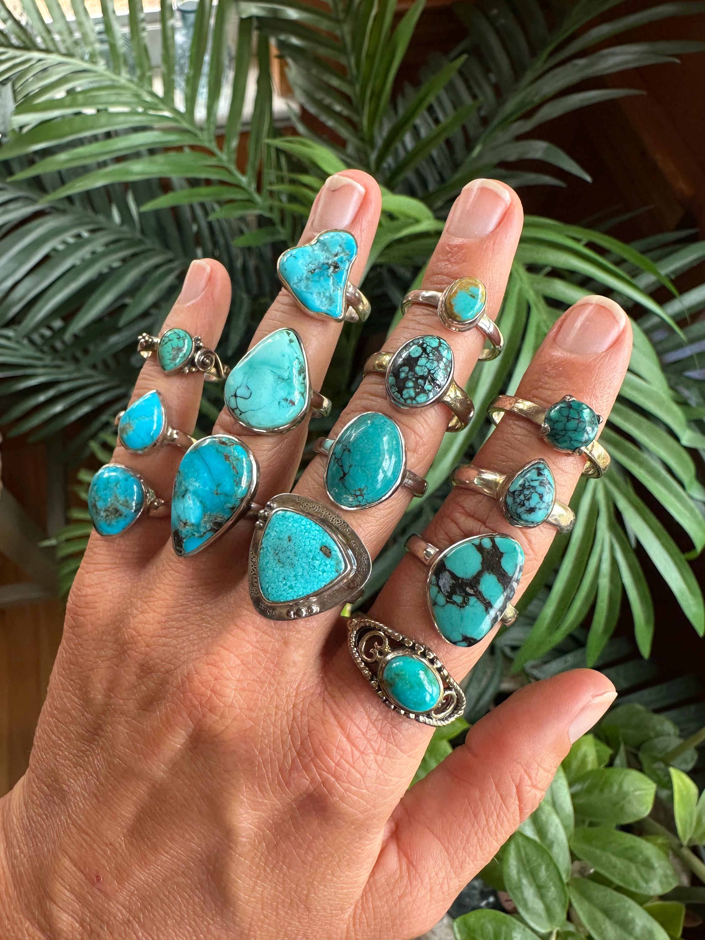 Turquoise Ring, .925 Sterling Silver - Etsy