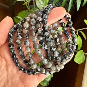 5mm Black Moonstone Bracelet with Black Tourmaline image 2