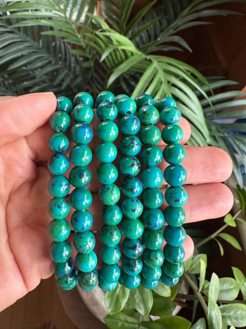 8mm Chrysocolla bracelet, gemstone bracelet image 4