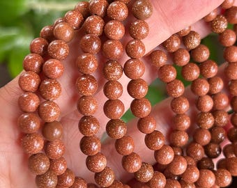 6mm Goldstone Crystal Bracelet:  Gemstone Jewelry