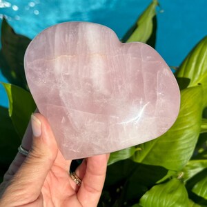 Large Rose Quartz Heart: Healing Crystal, Love Stone, 4.5&quot;