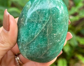 Amazonite palm stone for meditation