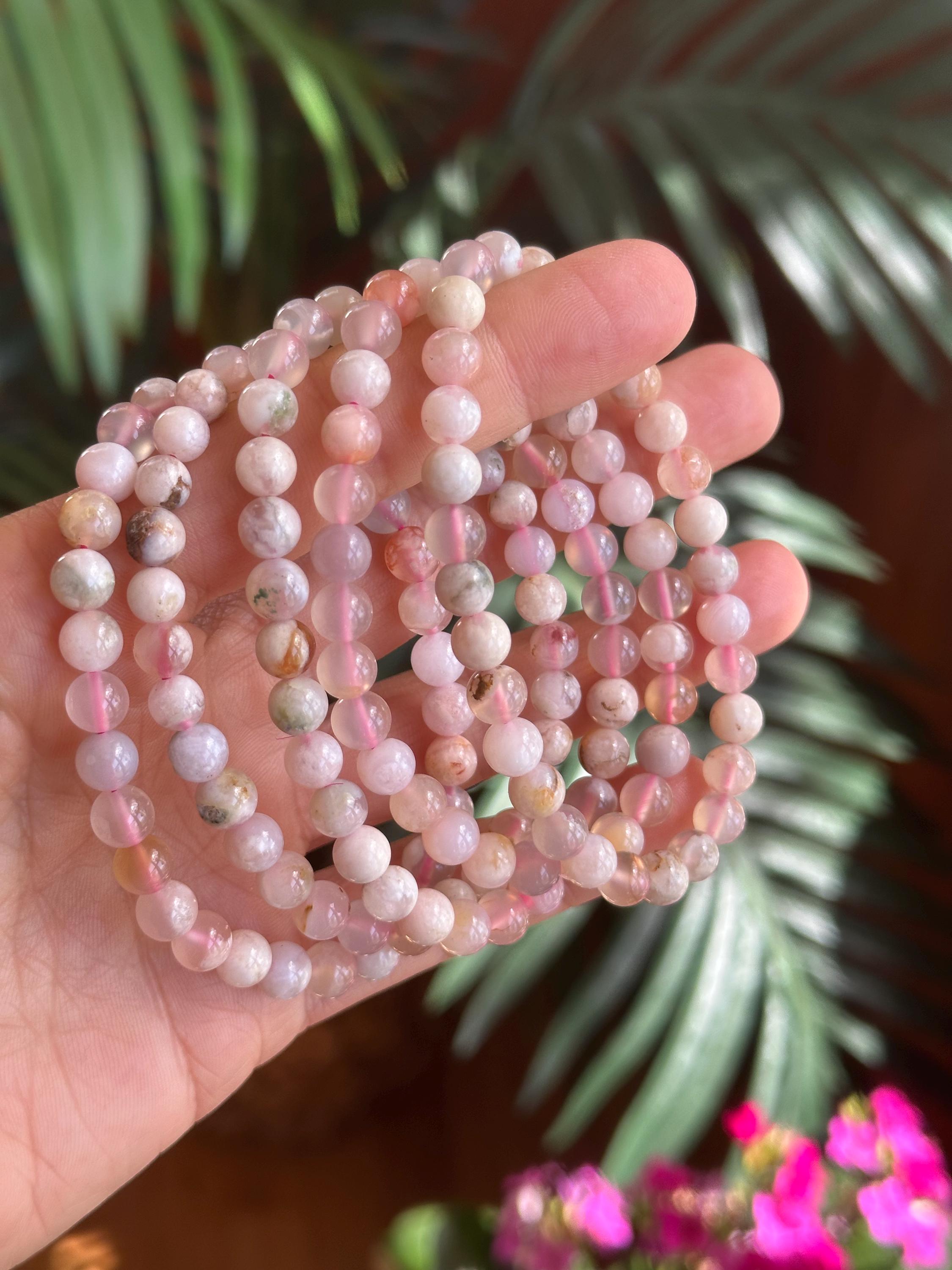 6mm Flower Agate Bracelet : Crystal Gemstone Jewelry - Etsy