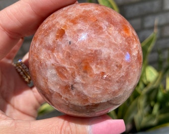 Blue flash sunstone sphere