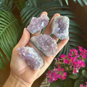 Raw purple Amethyst Cluster, Dark Purple Geode, Home Office Decor 2” - 2.5” image 2
