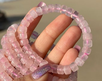 Rose quartz bracelet, 6mm, 8mm, 10mm, mom baby bonding bracelet, crystal bracelet, crystal beaded bracelet, stretch bracelet, gift for her