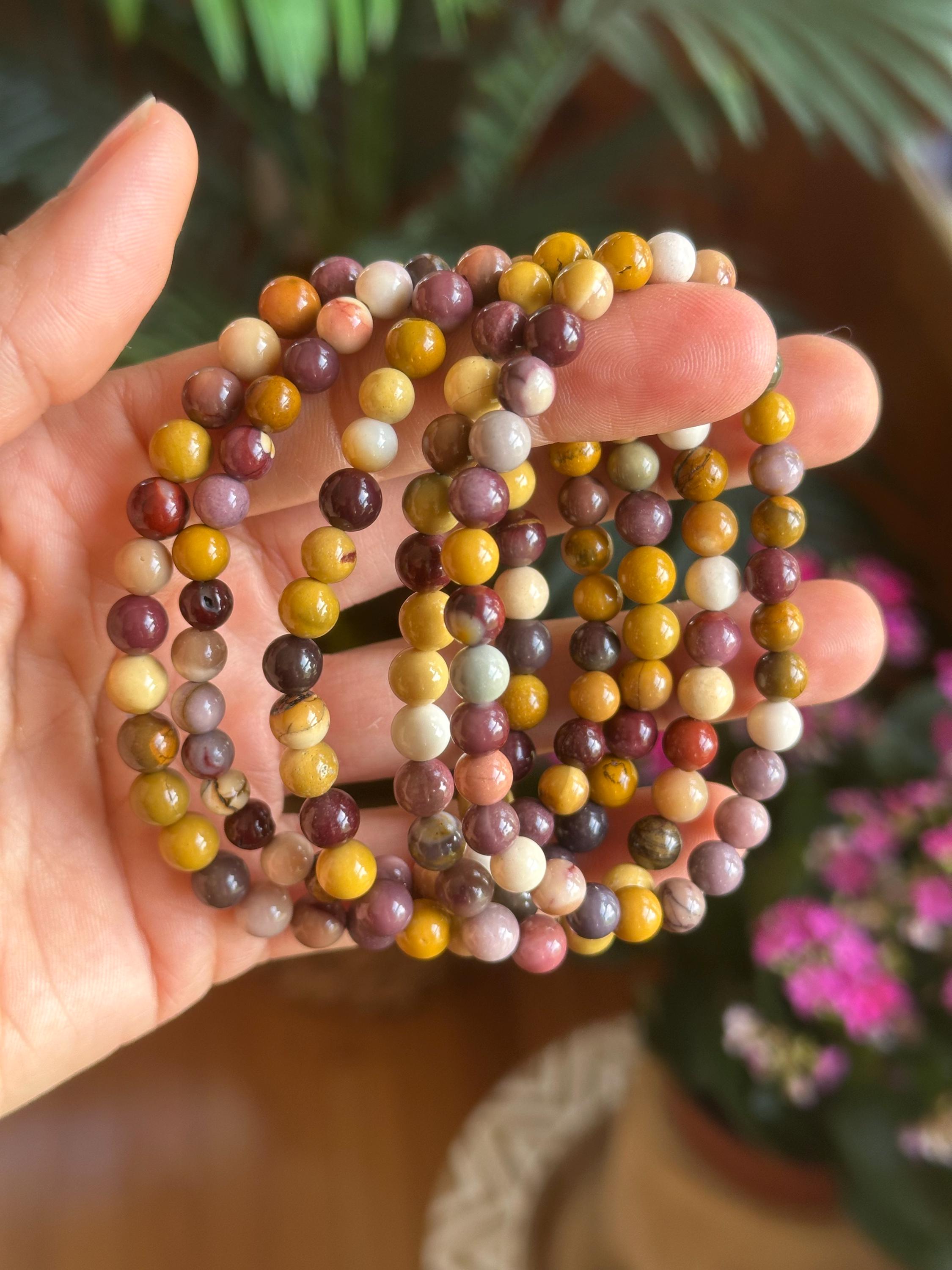 Mookaite Jasper Bracelet: 6mm Crystal Beaded Stretch Bracelet - Etsy