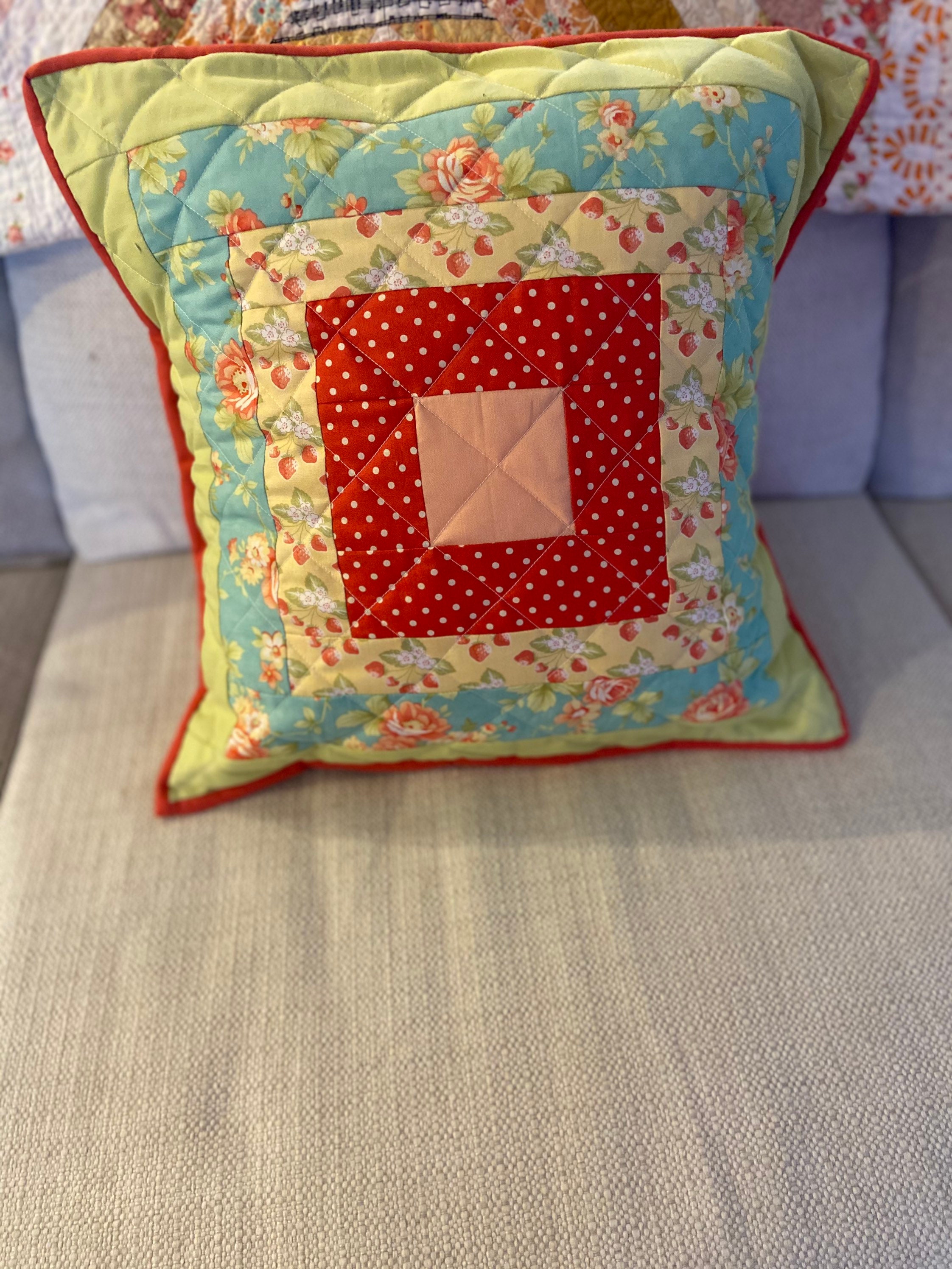 Homemade Quilted Pillow Cover 18x18 inches Etsy
