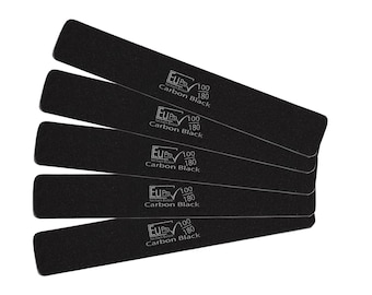 5 Carbon Black nail files 100 180 file for great  for natural nails, acrylic, gel system  salon quality