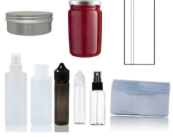 50x Shrink sleeves for pots, jars, bottle, various sizes to fit fully or just lid, sample pack of 7 for 99p