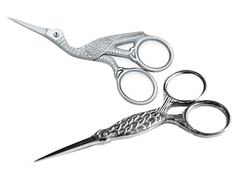 Craft Hobby Scissors Stork bird fish, Small Cutting tool sewing. art