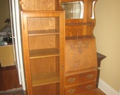 Items Similar To Antique Oak Secretary Desk Bookcase Circa 1900 On
