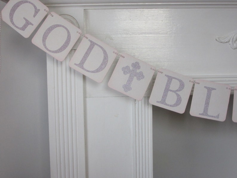 Baptism Christening Banner Personalized God Bless Banner Etsy