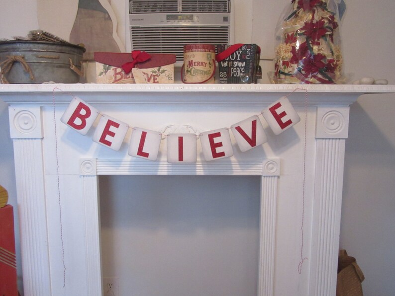 Christmas Believe Banner Word Banner Etsy