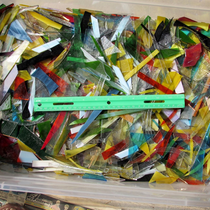 Mosaic Art Glass Scrap 1 Lb Stained Glass Studio Scrap Glass - Etsy