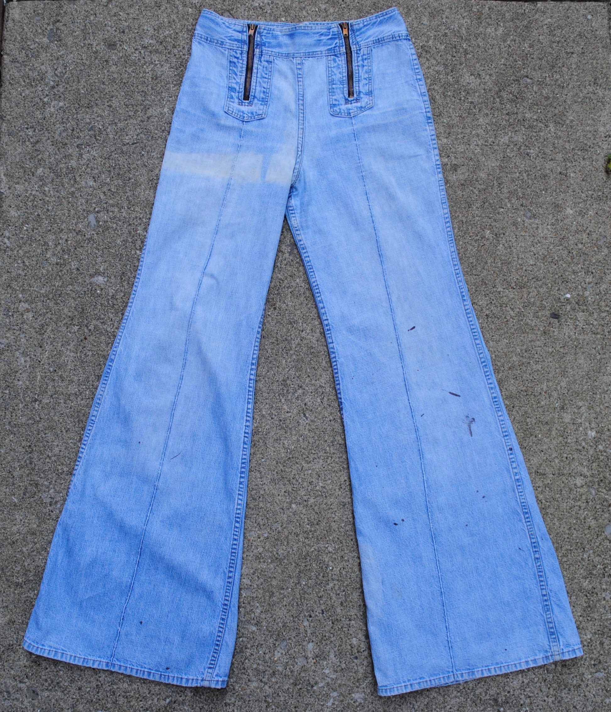 70s Wrangler Jeans - Vintage 1970s Double Front Zipper Denim 70s Wrangler Jeans - Vintage 1970s Double Front Zipper Denim