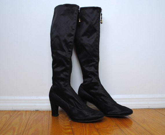 60s Knee High Boots - Vintage 1960s 1970s Black St