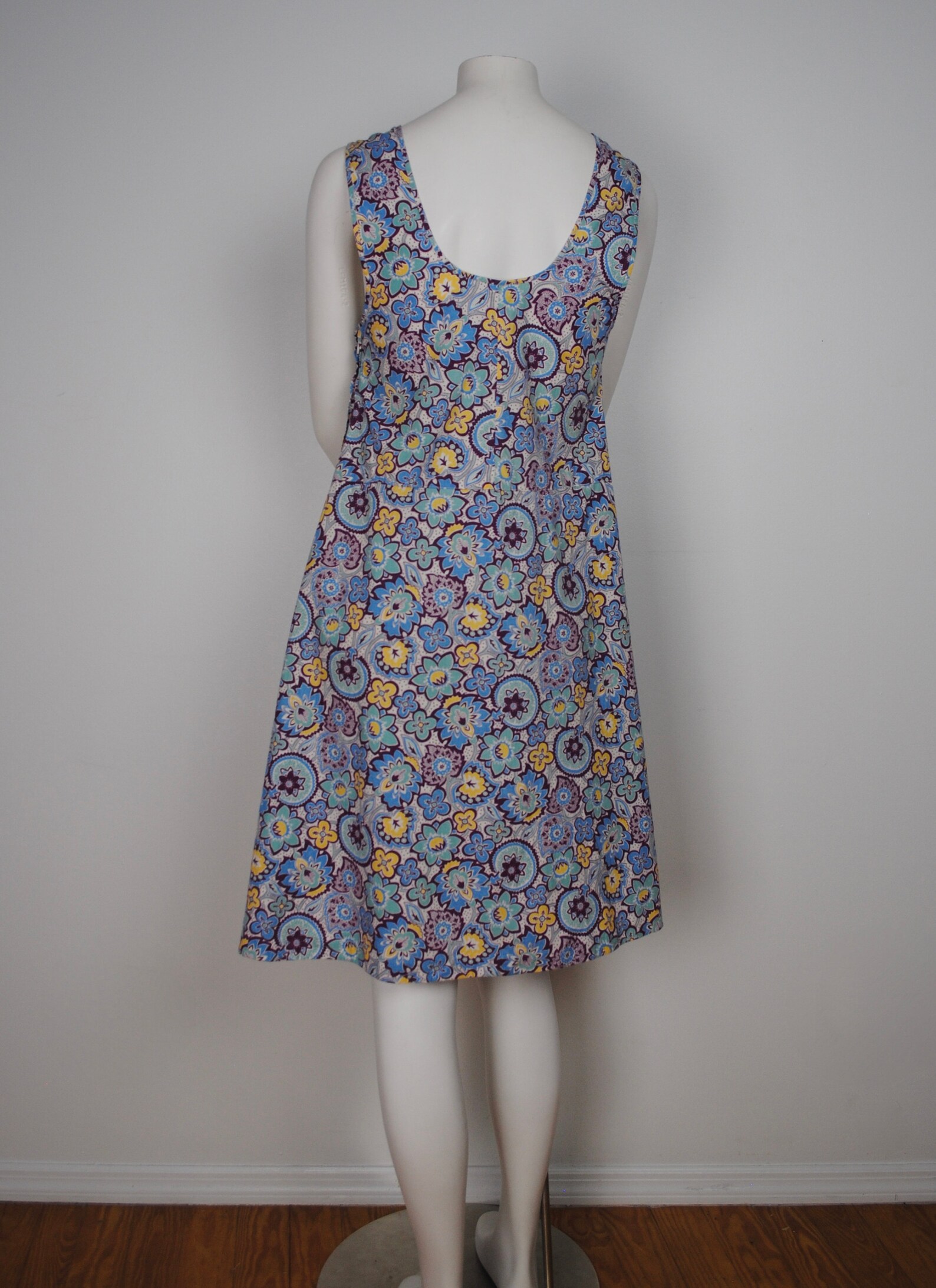 30s Cotton Jumper Dress Vintage 1930s Sleeveless Printed Etsy