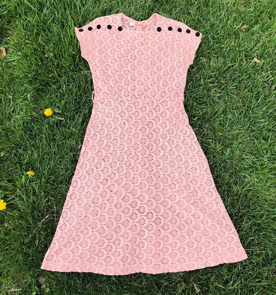 40s Spiderweb Lace Dress - Vintage 1930s 1940s Dus