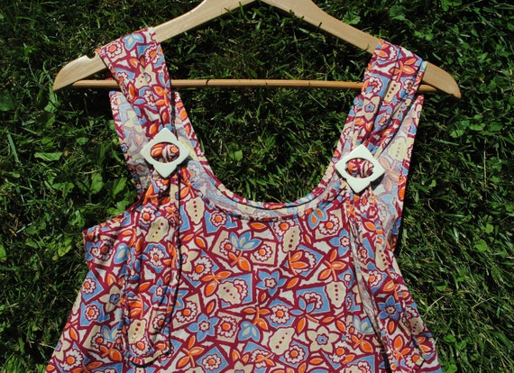 30s Cotton Jumper Dress - Vintage 1930s Sleeveles… - image 2