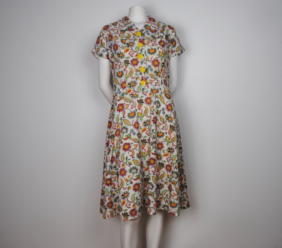 30s Shirtwaist Dress - Vintage 1930s 1940s Feedsac