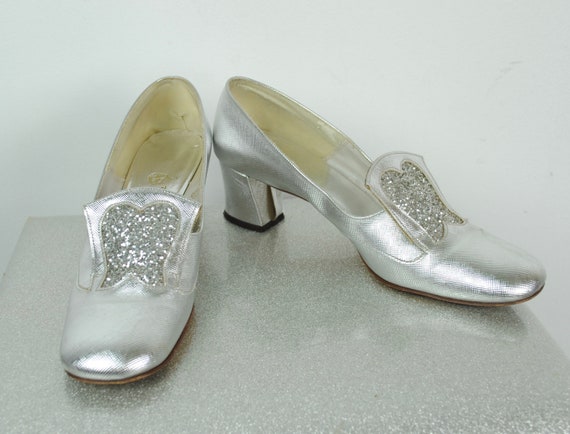 silver leather pumps