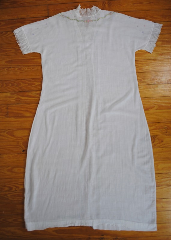 30s Embroidered Robe - Vintage 1930s Lace Trim Fl… - image 9