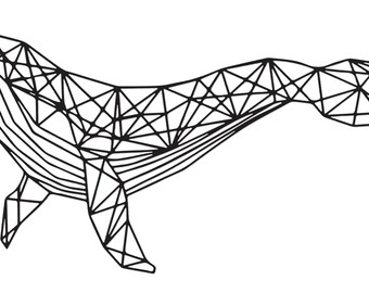 Geometric whale drawing clearance