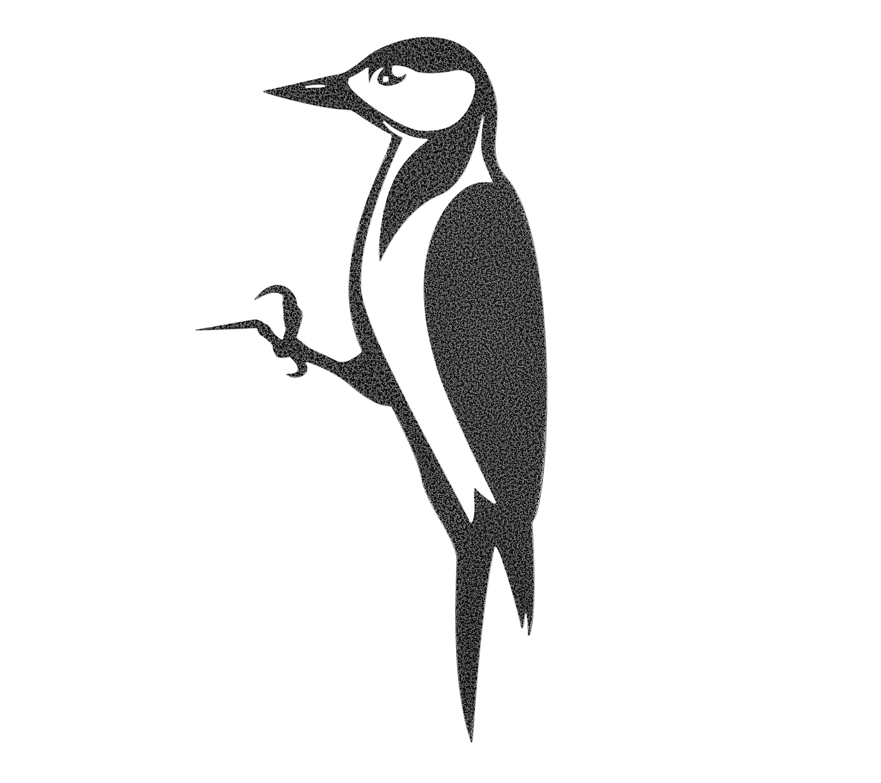 Woodpecker Metal Tree Art Metal Bird Garden Steel Rusty Silver Etsy