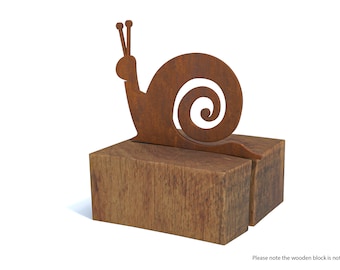 Rusty snail garden ornament, fence topper, planter, plant pot decoration, garden decoration, rusty slug