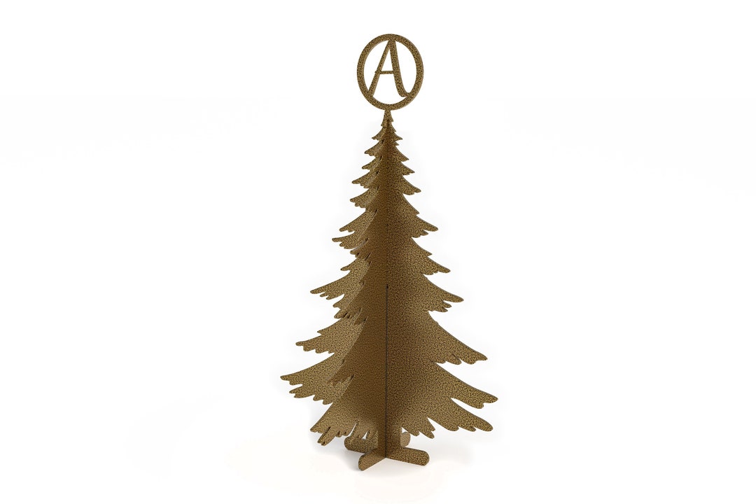 3D Metal Christmas Tree With Monogram, Initial, Home Decoration, Ornament, Gift, Present