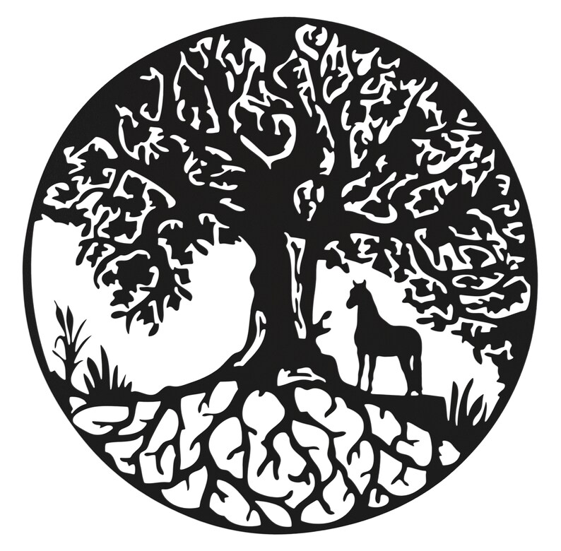 Tree of Life With Horse Wall Art Solid Mild Steel Metal Gift Etsy