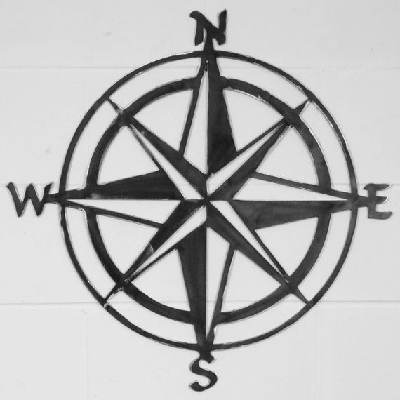 Compass Wall Art Work Raw Mild Steel Etsy