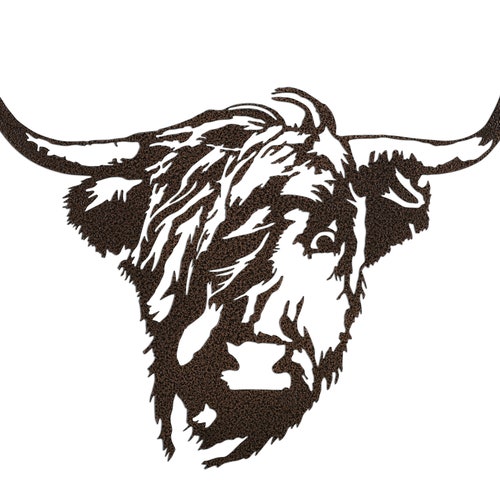 Daisy the Highland Cow Metal Wall Art Antique Copper Finish Etsy