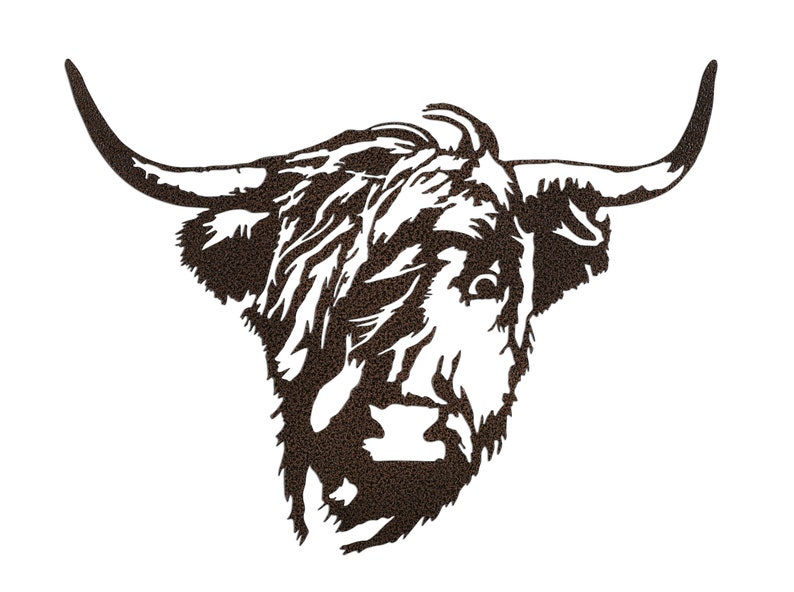 Daisy the Highland Cow Metal Wall Art Antique Copper Finish Etsy