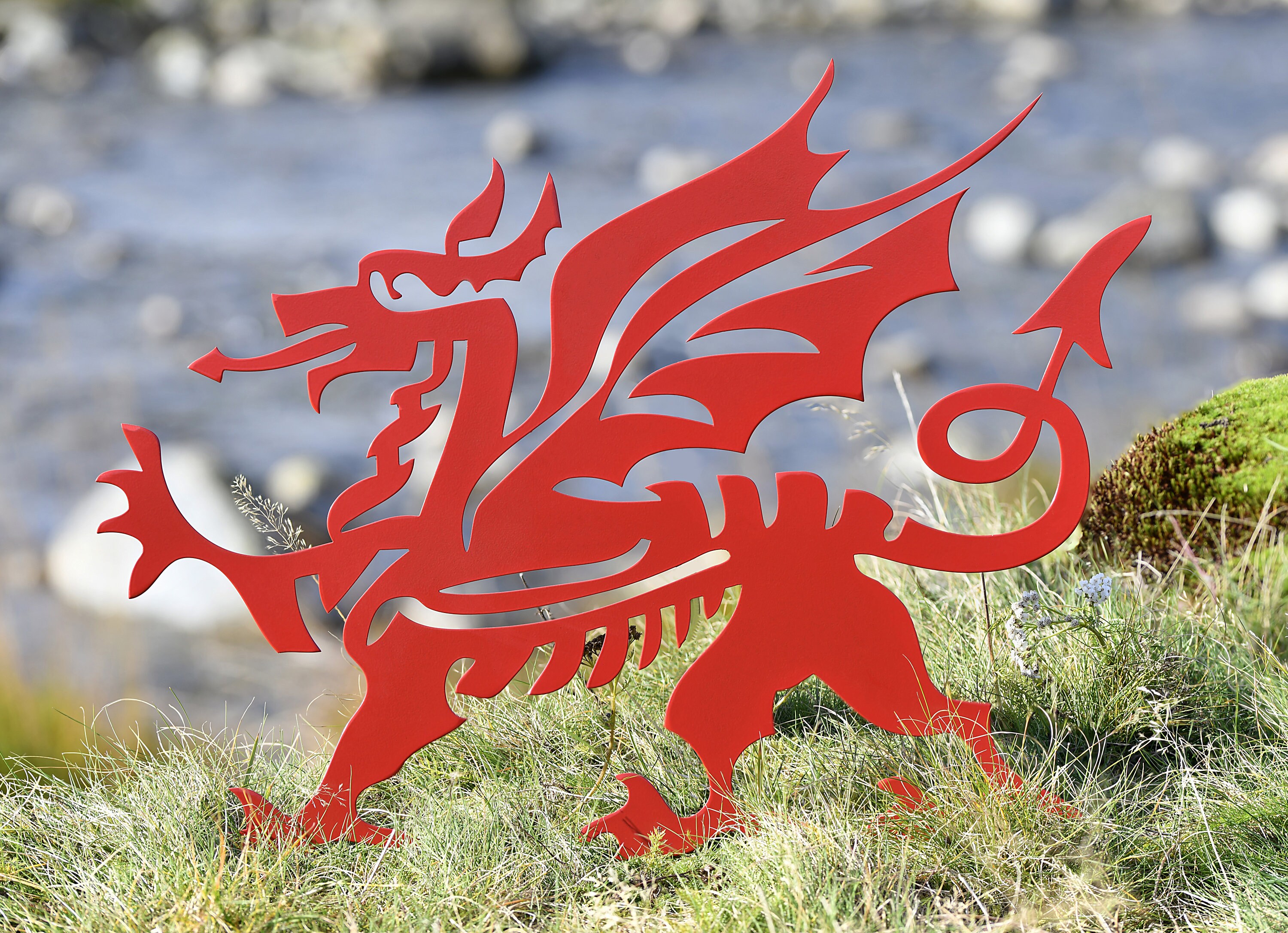 Solid steel welsh dragon red powder coat wall art Ddraig Etsy